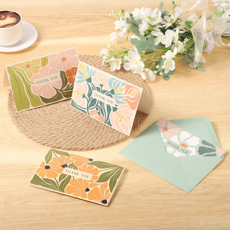 Thboxes Thank You Cards with Envelopes, 36 Pack Thank You Cards Bulk with Envelopes & Stickers 4x6 Inch Greeting Card for Birthday, Wedding, Baby Shower, Graduation, Bridal Shower, Business - Image 3